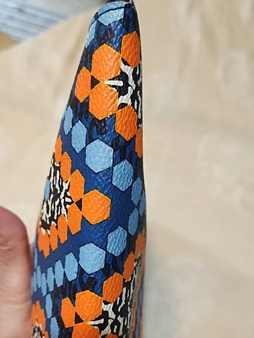 Vera Bradley Blue and Orange Geometric 3 Piece Wristlet Set VGC.